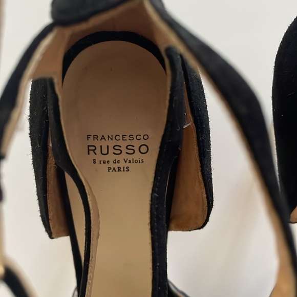 FRANCESCO RUSSO Black Suede Plexi Pumps. IT 39. - Picture 5 of 10